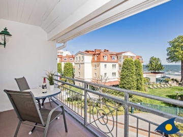 Überdachter Balkon mit Meerblick - Rolandseck II, Whg. 10