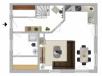 4-Sterne-Ferienhaus Anima mit Sauna, Kamin und Badeteich - Grundriss EG
